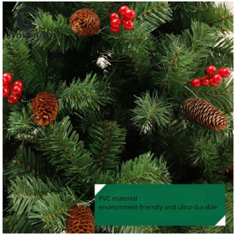 Description Picture 6 of itemLarge Artificial PVC Christmas Tree base mixed pine cones and red fruit Christmas Tree holiday decorations 1.2m-2.7m