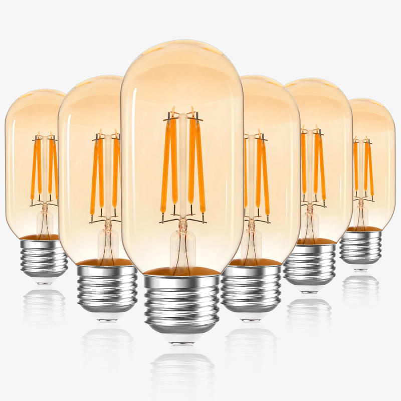 Description Picture 3 of item6PCS Vintage Edison LED Filament Light Bulb 4W E27 T45 40W Equal Tubular Bulbs Chandelier Replacement Bulb Christmas Decoration