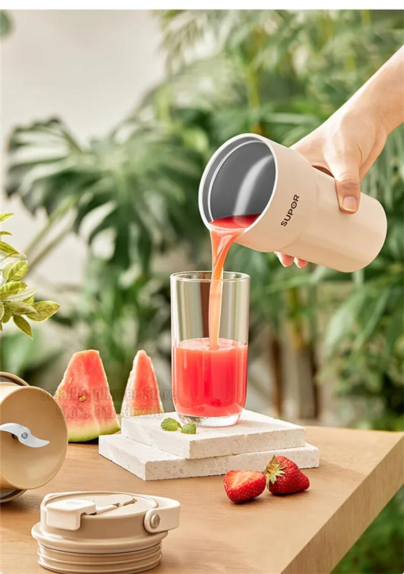 Description Picture 6 of itemSUPOR Double Lid USB Fruit Mixers Juicers Portable Electric Juicer Blender Fruit Juicer Cup Food Milkshake Juice Maker