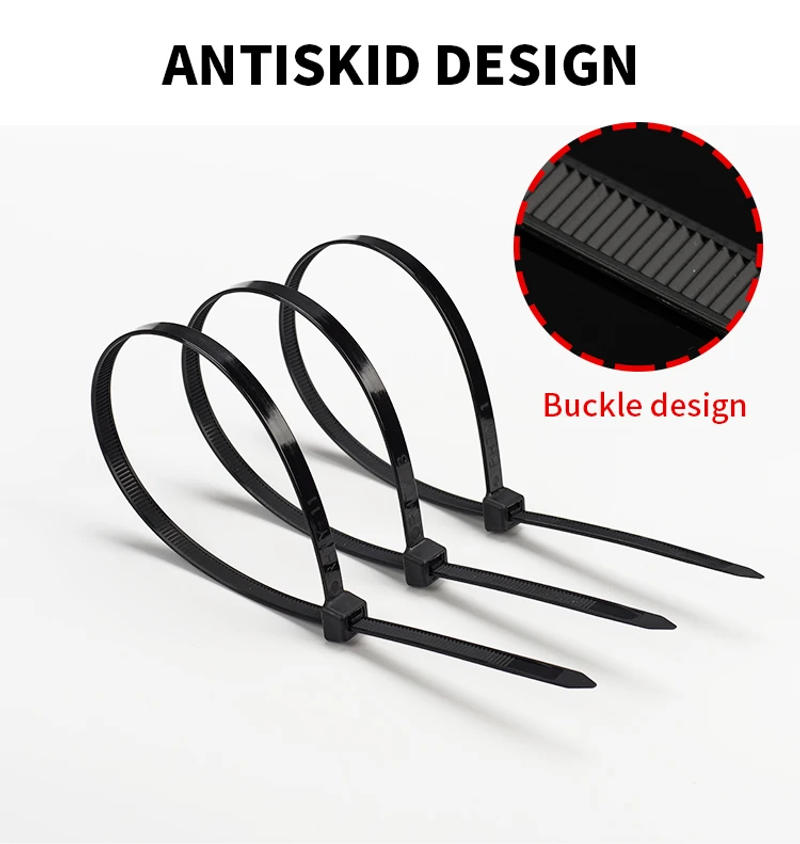 Description Picture 4 of itemSelf-locking plastic nylon tie 100 PCS black 5x300cable tie fastening ring4x200 cable tie zip wraps strap nylon cable tie set