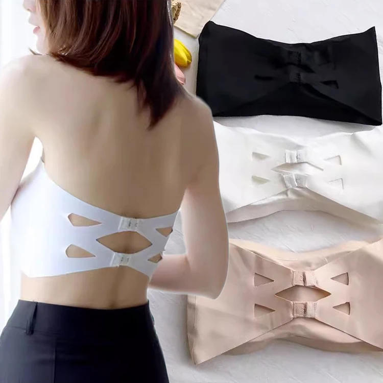 Description Picture 2 of itemSummer One Piece Seamless Tube Tops Women Invisible Bra Intimates Strapless Bustier Bandeau Breathable Wrapped Chest Underwear