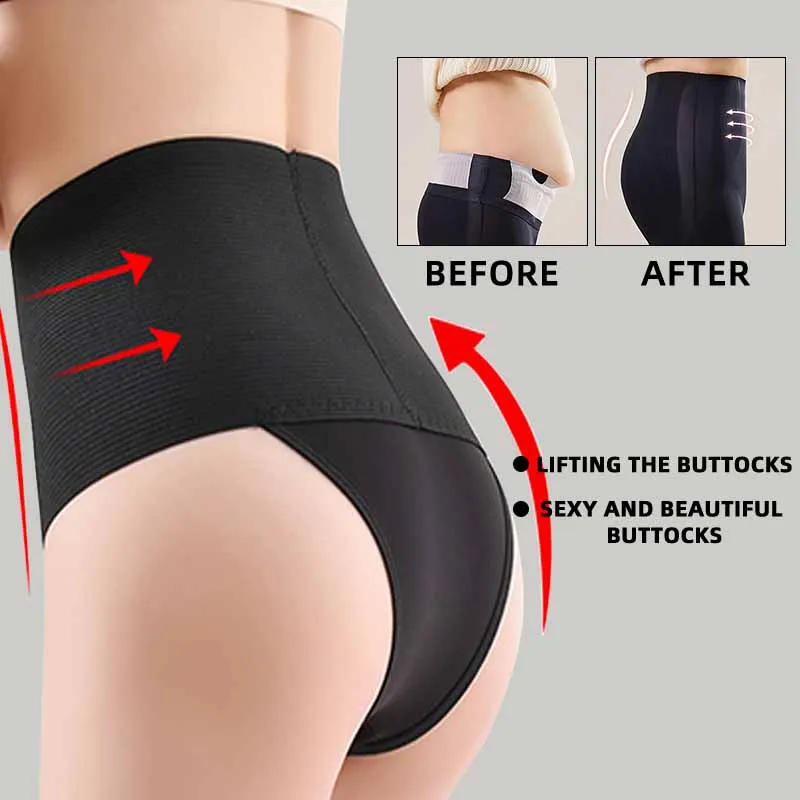 Description Picture 5 of itemWomen High Waist Shaper Thongs Tummy Control Underwear Elastic G-string Intimates Panties Female Lingerie Flat Belly Shapewear