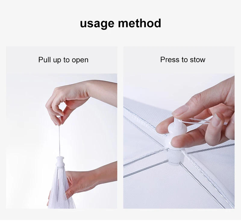 Description Picture 5 of itemFolding Food Net Cover Washable Picnic Kitchen Anti-fly Mosquito Umbrella Simple Creative Multi-color Kitchen Gadgets