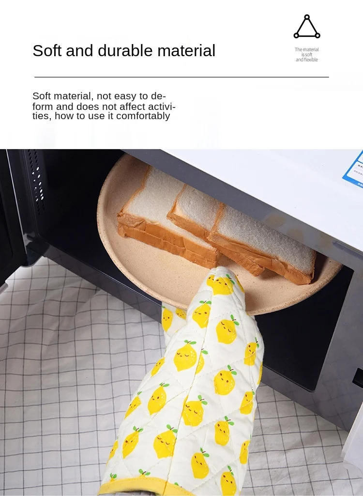 Description Picture 5 of item1pcs Microwave Baking BBQ Glove Cotton Cute Oven Heat Resistant Non-slip Kitchen Cooking Mitten