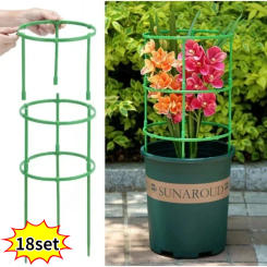 18set Garden Plant Stake Support Detachable Plant Support Pile Flower Plants Grow Fixing Rod Vine Climbing Bracket Bonsai Holder