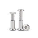 304 Stainless Steel Chamfered Hexagonal Screw Locking Nut Combination Furniture Connecting Clamp Plate Docking Bolt  M3M4M5