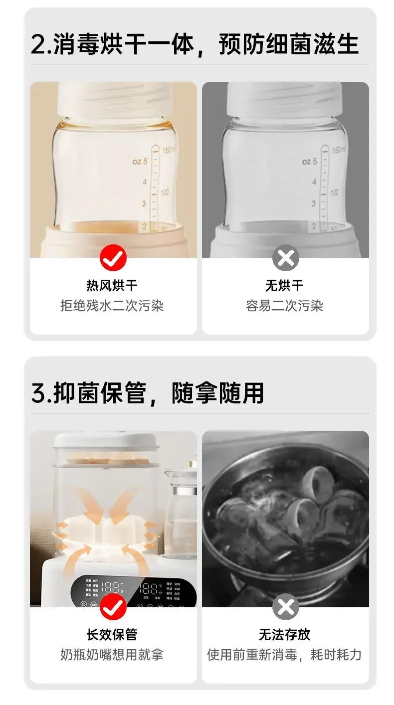 Description Picture 4 of itemHome Electric Kettle: Baby Thermostatic, Bottle Milk Adjustment, Steam Sterilization & Drying, Two-in-One Milk Warmer.