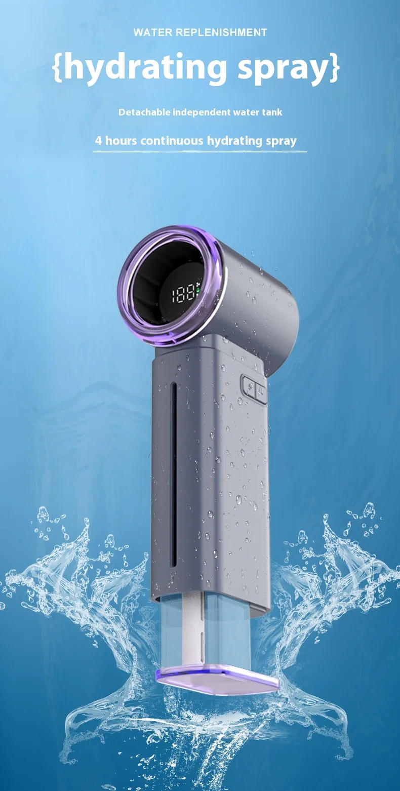 Description Picture 4 of itemHandheld Water Spray Fan 3500mAh, 199-Speed Portable Cooler with Mist Function - USB Rechargeable for Outdoor Office