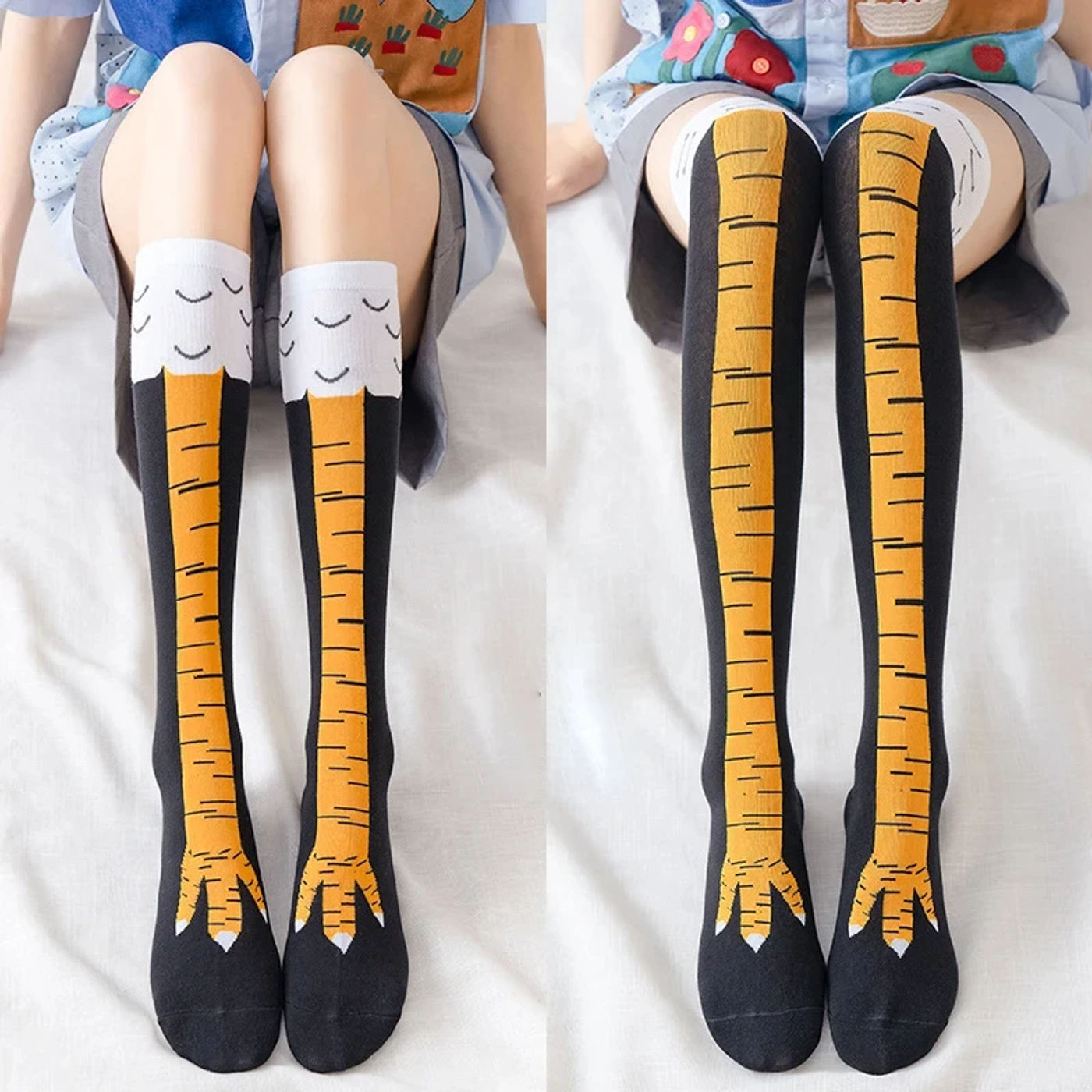 Description Picture 2 of itemFunny Chicken Paw Stocking Over-knee Pressure Thin Leg Long Stockings Women Spring Autumn Winter Middle High School Girls Socks