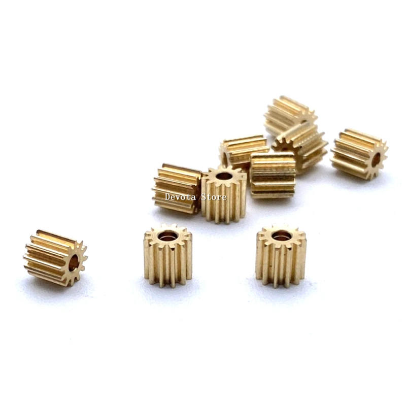 Description Picture 2 of item0.3M 12T small copper gear1.5/2mm hole diameter For Toys car RC aircraft gear 4*4.2mm