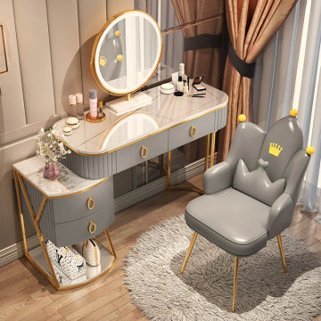 Nordic 3 Color LED Mirror Dressers Bedroom Furniture Dressing Table Creative Dresser Light Luxury Large Capacity Storage Cabinet