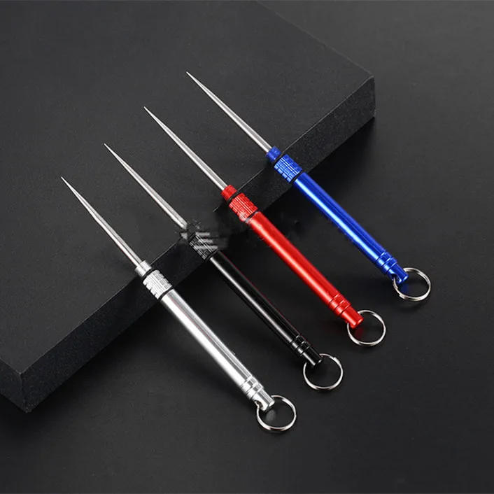 Description Picture 3 of itemTitanium Outdoor EDC Portable Multi-Purpose Toothpick Bottle Fruit Fork Camping Tool Toothpick Tube Is More Durable Than Floss