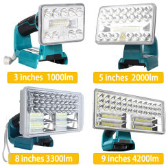 LED Flashlight Outdoor Cordless Work Light Spotlight for Makita 14.4V 18V BL1430 BL1850 BL1860B Li-ion Battery with USB