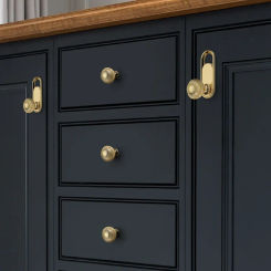 Zinc Alloy Kitchen Cabinet Drawer Handles Brass Color Furniture Handle Light Luxury Wardrobe Dresser Pulls Cupboard Door Knobs