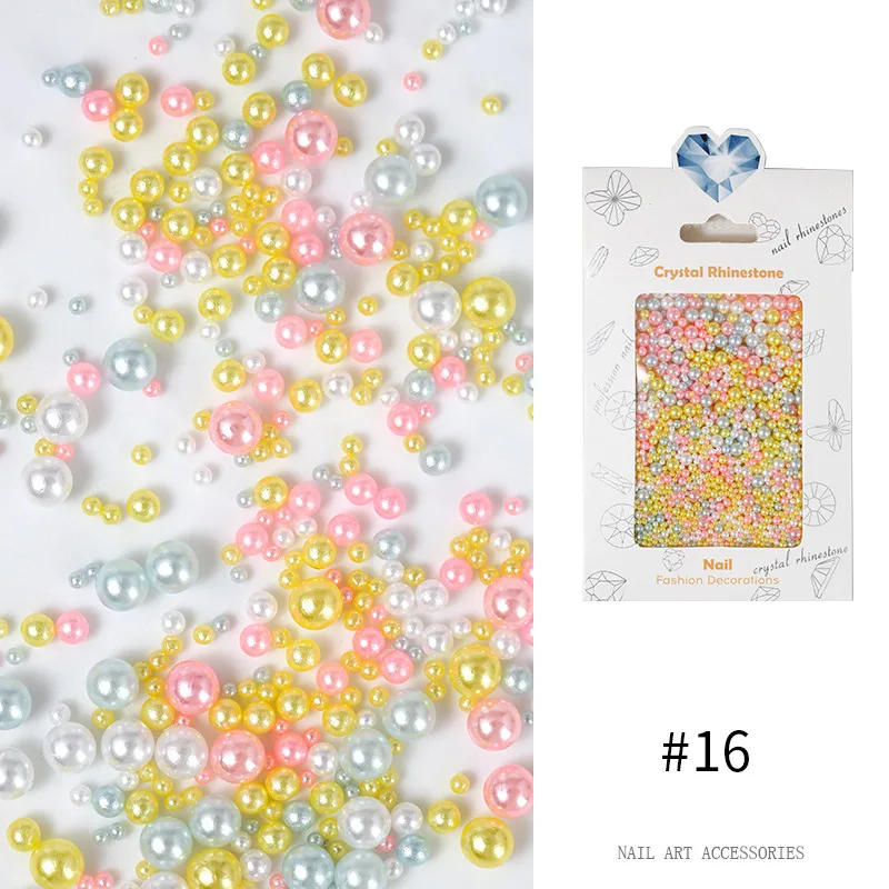 Description Picture 4 of item5g 1.5mm-4mm Matte Pearl Nails Rhinestones Decorations Colorful Nail Accessories 3D Nail Charms Manicure