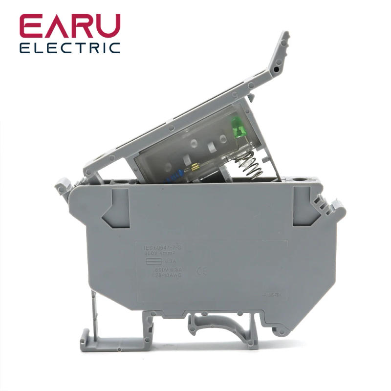 Description Picture 6 of item10Pcs/lot Din Rail Terminal Blocks UK-5-HESI Black Connector Screw Fuse Terminal Block Connector Screw Fuse Holder Conductor