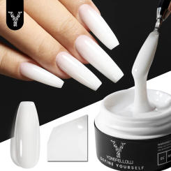 YOKEFELLOW 15g Builder Gel Nail Polish for Nail Extension Gel Jelly Milky White Construct Extend UV Acrylic Gel Nail Art DIY