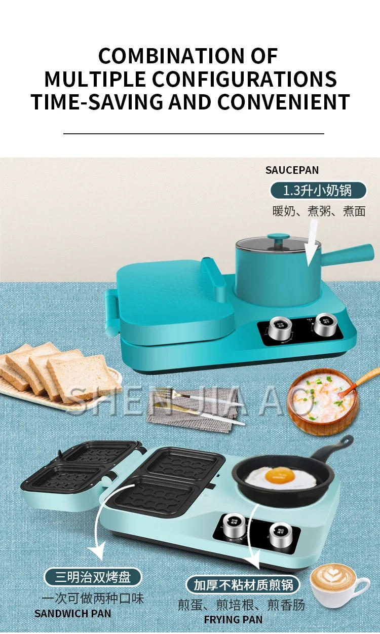Description Picture 4 of itemLX-BF10M Electric Waffle Maker Dorayaki Cake Breakfast Baking Machine Egg Omelette Oven Grill Pan Sandwich Maker Toaster