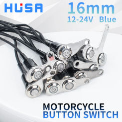 Motorcycle and electric vehicle spotlight switch modified with metal button, waterproof double flash strip light horn