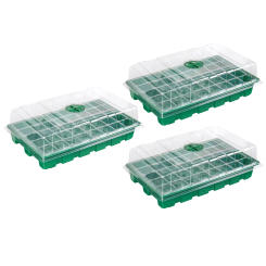 3 pcs Seed Tray, 40 Holes Cell Propagator Growth Thickening Seedling Start Growth Tray With Transparent Cover Greenhouse And Gar