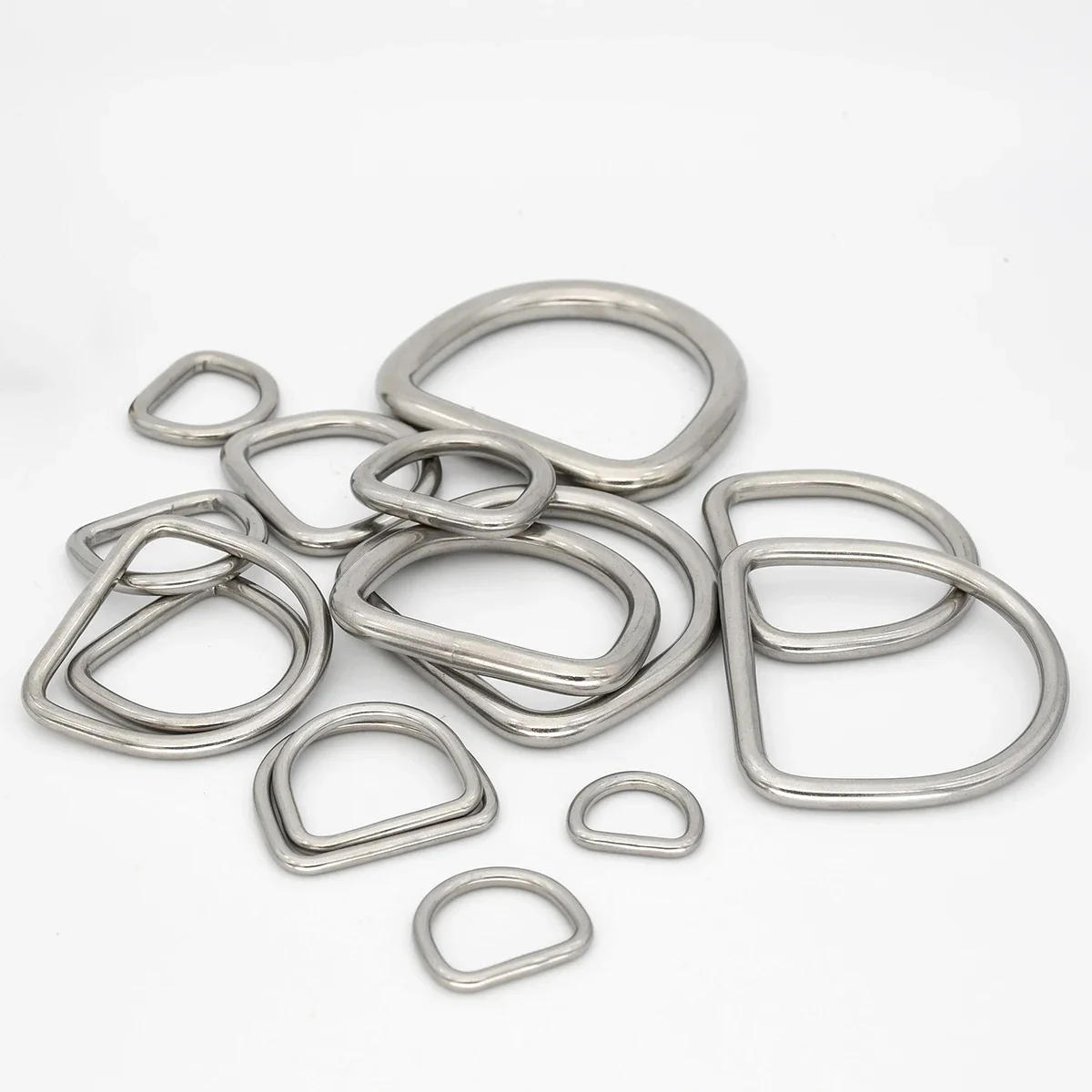 Description Picture 6 of itemStainless Steel Dee D Ring Buckle Clasp for Pet Dog Collar Backpack Leathercraft Purse Bag Strap Belt Webbing Garments Parts