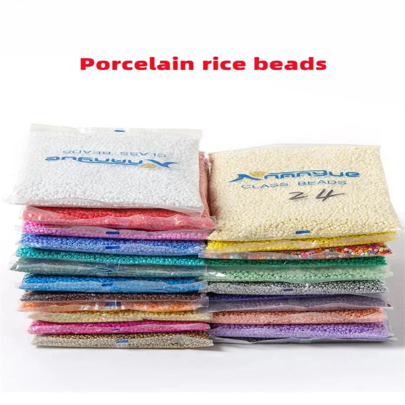 Description Picture 5 of item24 color millet beads, porcelain rice beads, 2/3/4mm glass rice beads, diy cross stitch beads, beads, 450g/pack