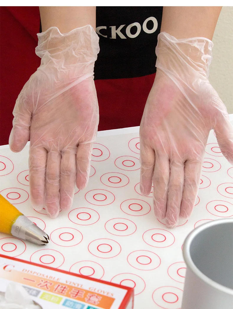 Description Picture 3 of itemDisposable Food Grade PVC Gloves for Restaurant Kitchen BBQ Cleaning, 100pcs, Eco - friendly Plastic Gloves Gadget