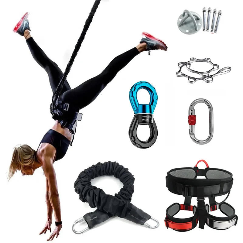 Description Picture 2 of itemBungee Dance Flying Suspension Rope Aerial Anti-gravity Yoga Cord Resistance Band Set Workout Fitness Home GYM Equipment
