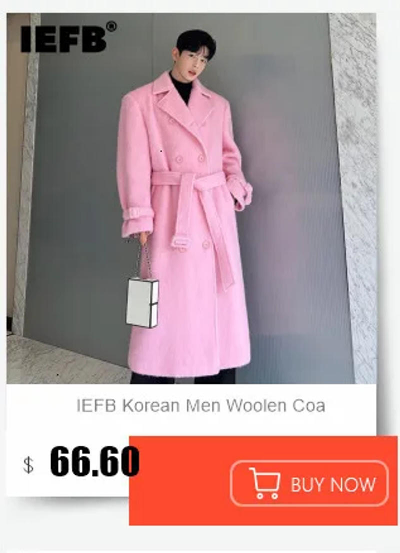 Description Picture 2 of itemIEFB Male Trench Korean Trendy Turn-down Collar Solid Color Knee Length Baggy Men's Windbreaker Casual Spring New 2024 9C4837