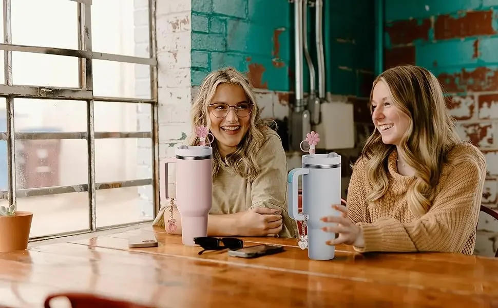 Description Picture 5 of item5PCS Straw Cover Cap Straw Toppers and Letter Charms for Stanley 30&40 Oz Tumbler with Handle Cup 10mm Straw Tumbler Accessories