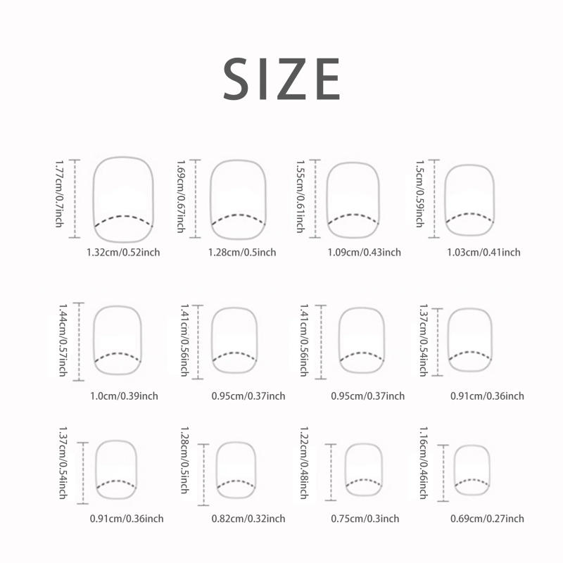 Description Picture 3 of item24 PCs Short French Simple Gradient Flower Nails with 1 Jelly Glue and 1 Nail File