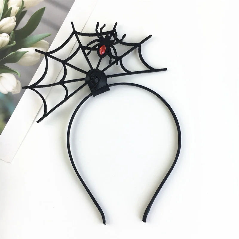 Description Picture 5 of item2024 Halloween Spider Hair Hoop Trickery Plan Decoration Happy Halloween Party Spider Headwear Kids Favor Haloween Hat