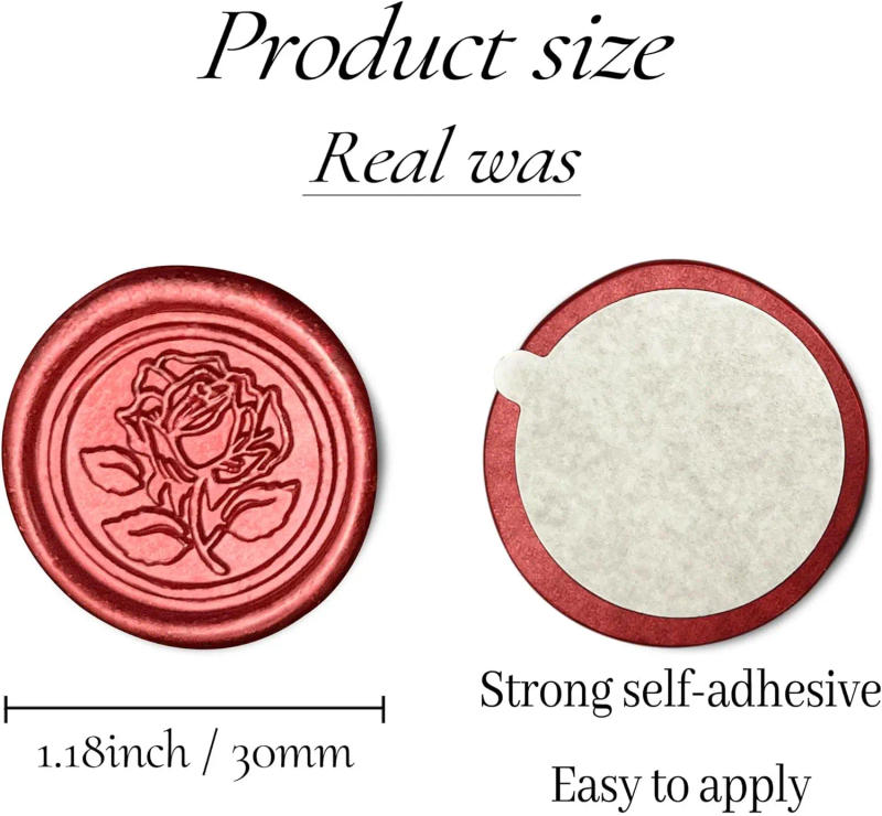 Description Picture 2 of item25Pcs/set Rose Style Wax Seal Stickers Handmade Envelope Seals Self Adhesive Wax Stickers for Wedding Invitations Envelope Gift