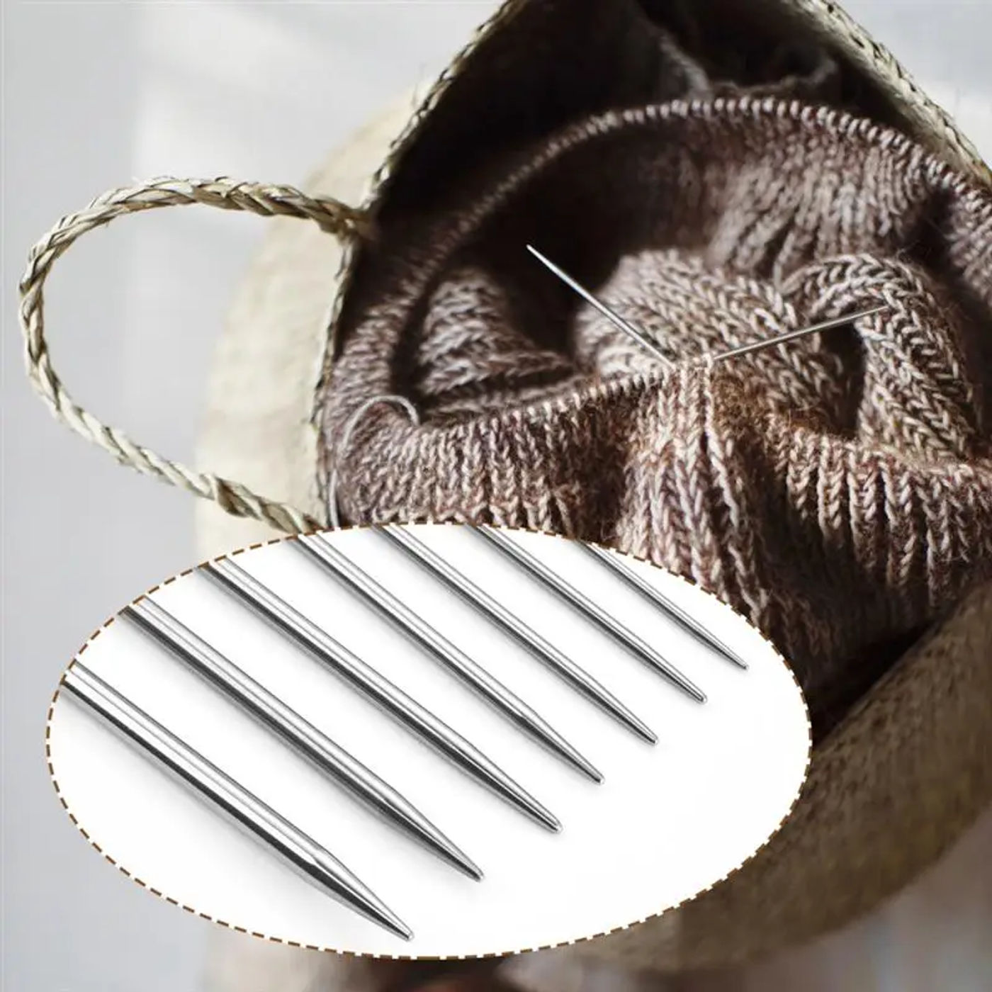 Description Picture 6 of itemCircular Knit Needles 3pcs Knitting Metal Cable Circular Knitting Needles Set Knitting For Babies Sleeves Socks Accessories