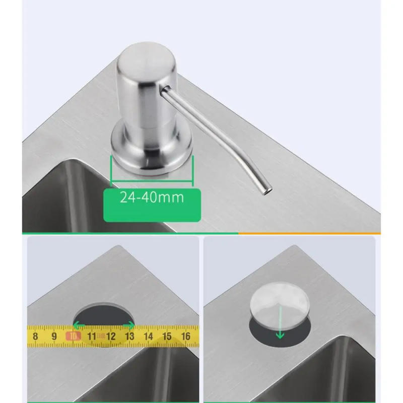 Description Picture 2 of itemStainless Steel Kitchen Sink Soap Dispenser Extension Tube Dish Soap Press Pump Head Extender Multifunctional Sink Supplies