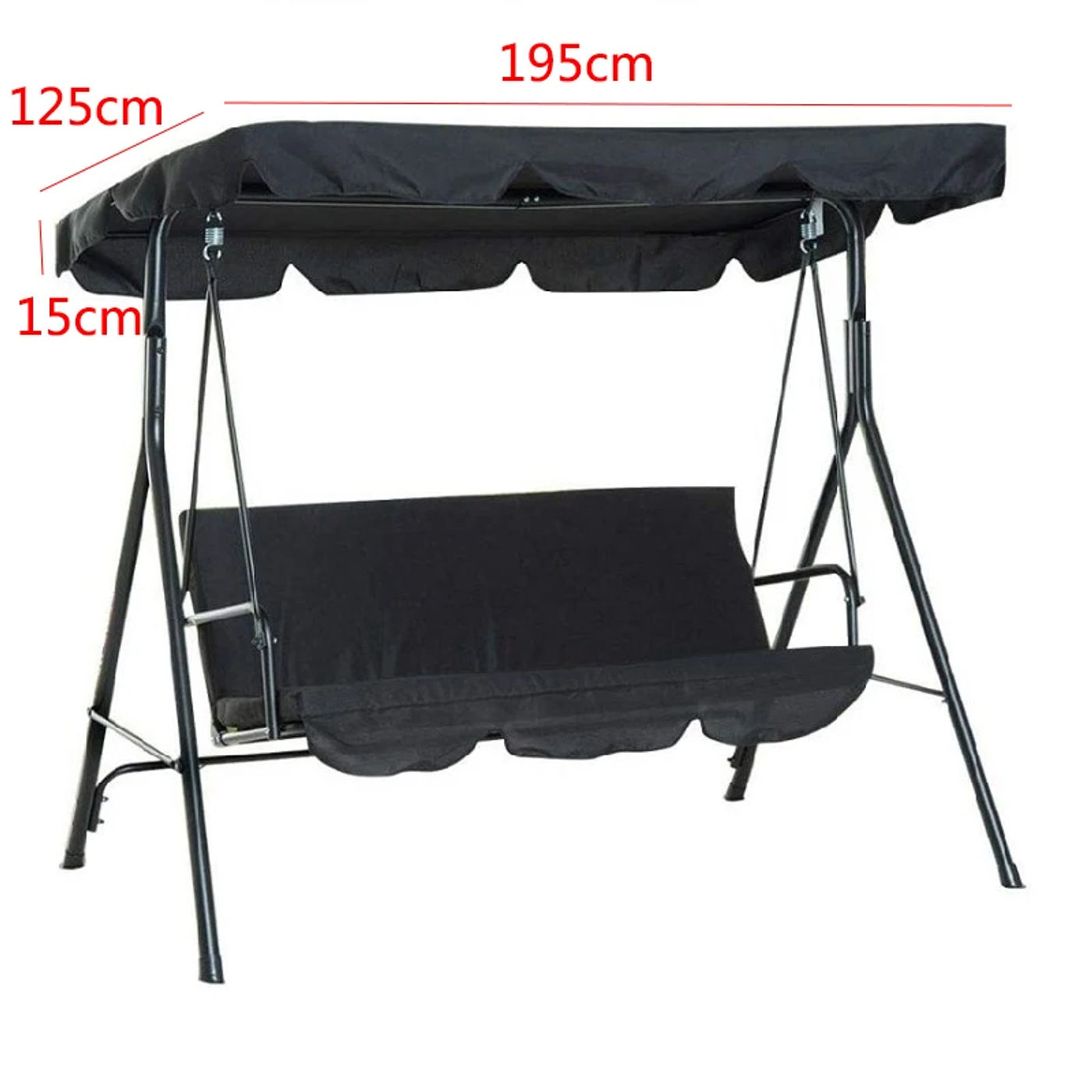 Description Picture 3 of item2-Piece Terrace Swing Chair Top Rain Cover Rain Pleated Park Rain Cover Outdoor Dust Cover Waterproof Swing Seat 142x120x18cm