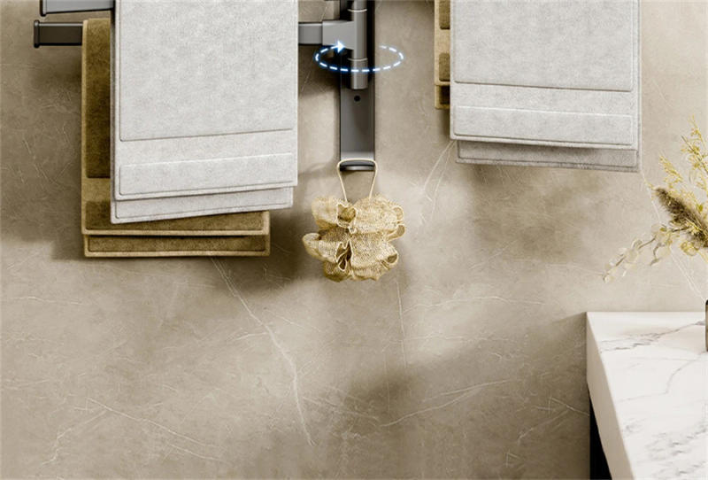 Description Picture 5 of itemGun Ash Rotating Towel Rack For Storage Bathroom Wall Hanging Shelf Multi-Pole Bathroom Rack Towel Bar