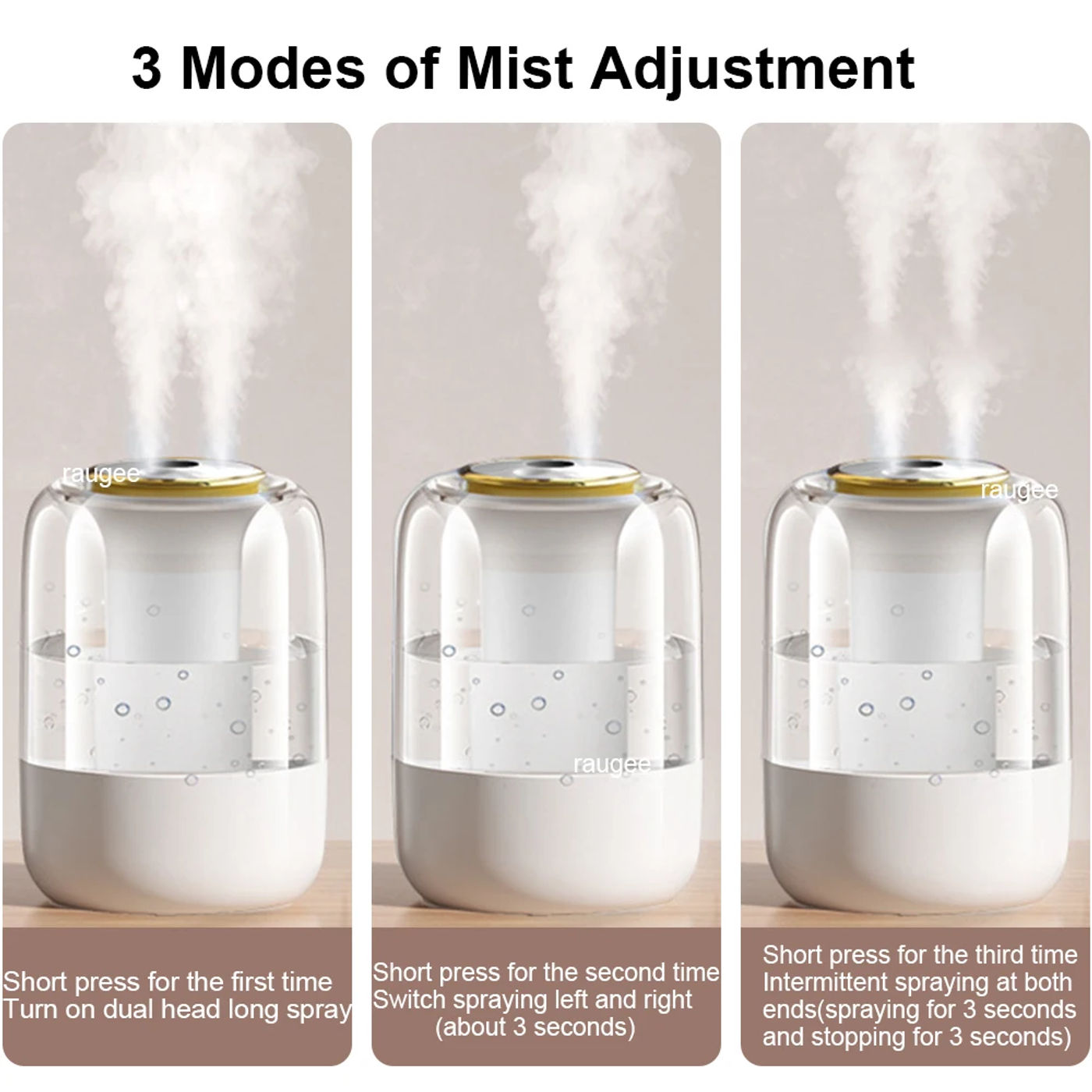 Description Picture 5 of itemAir Humidifier 2.2L Large Capacity Double Spray Humidifier Desktop Water Humidifier USB Dual Humidifier Diffuser for Home Office