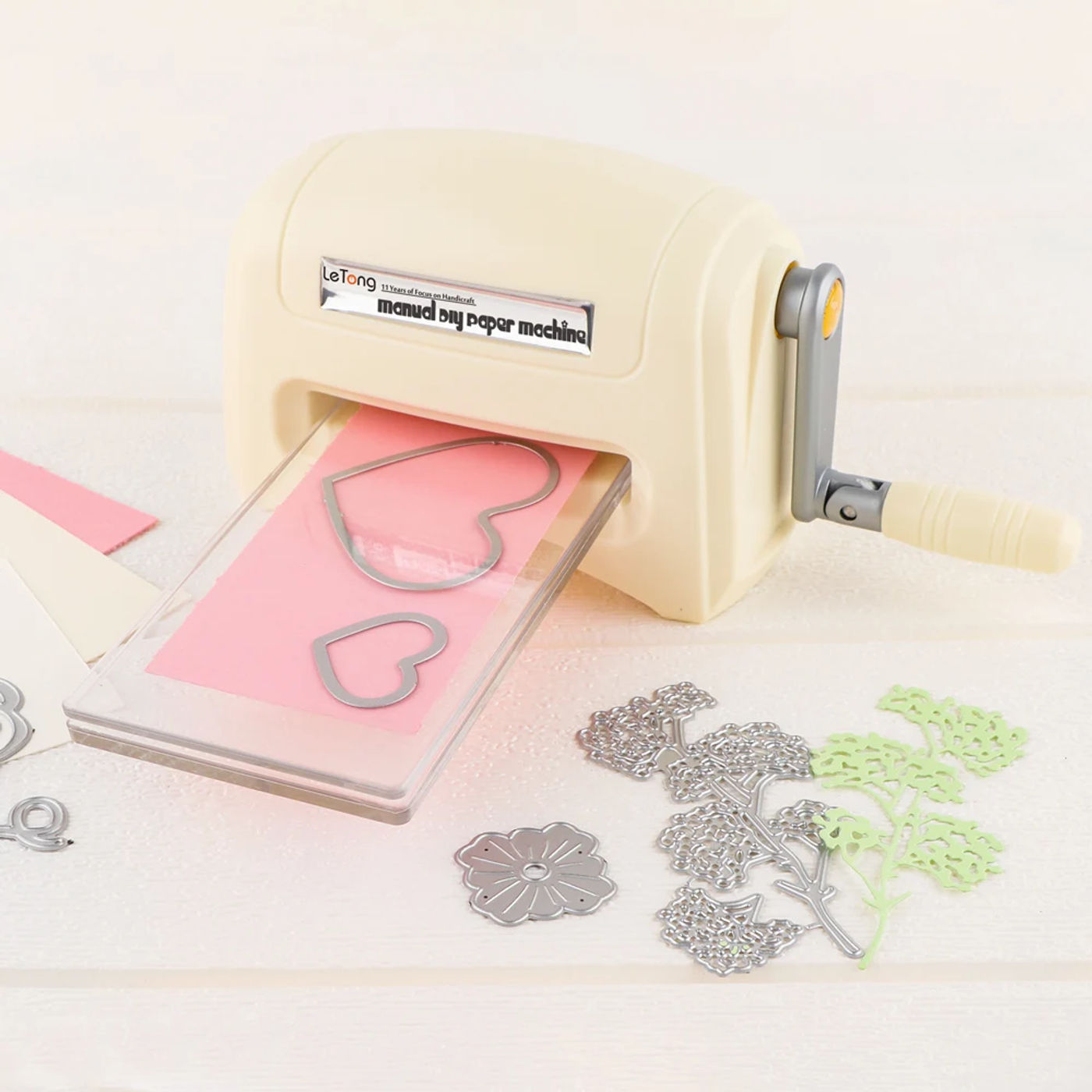Description Picture 6 of itemMini Manual Dies Cutting and Embossing Machine Beige Colors DIY Handcraft Die-Cut Machine Craft Scrapbooking Album Cutting Tools