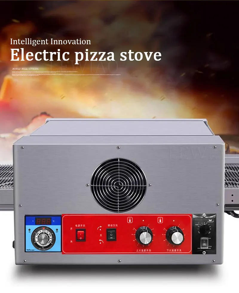Description Picture 6 of itemElectric/Gas Conveyor Pizza Oven Commercial 12 Inch Pizza Stove Oven Large Dispenser Cake Bread Pizza Making Machine 220V/380V