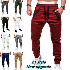 Mens Casual Sports Pants Sweatpants Male Jogger Cargo Harem Pencil Drawstring Trousers Streetwear Pants