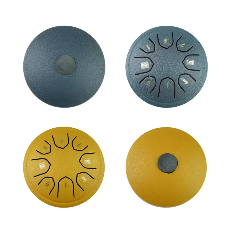 Description Picture 5 of item4.5 Inch 8 Tone Steel Tongue Drum Mini Hand Pan Drums Drumsticks Music Tambourine Drum With Accessories Instrument