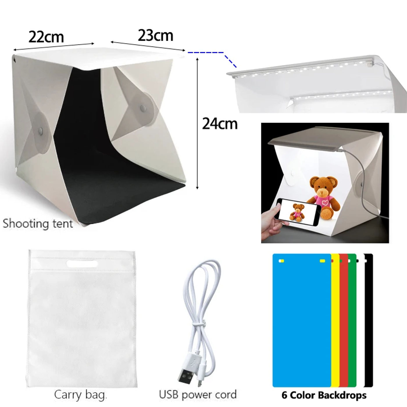 Description Picture 4 of itemSoftbox Light Folding Box For Photo Studio Led Cubes To Take Photos Products Shooting Tent Photography Lighting Softbox Kit Lamp