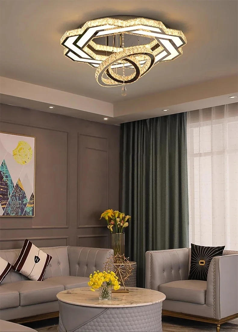 Description Picture 2 of itemNew Luxury Crystal Chandelier Modern Living Room Chandelier Dining Room Bedroom Ceiling Light Home Decoration Lighting Fixtures