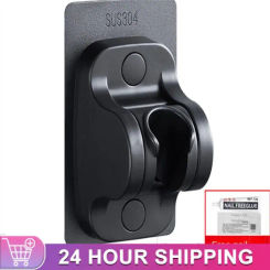 Shower Head Holder Brackets Black Suction Cup Wall Mount Adjustable Support For Bathroom Accessories Without Drill Stand Bath