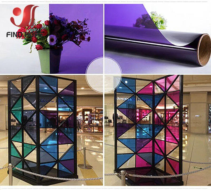 Description Picture 5 of item7pcs Bundle 7Colors Pack of Colorful Transparent Window Film Self Adhesive Glass Decoration Tint A4(20cm*30CM) Sample