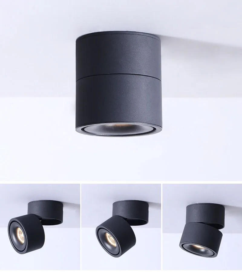 Description Picture 5 of itemFoldable 360-degree rotating surface mounted LED downlight ceiling light AC85-265V 5W 7W 10W 12W LED ceiling spotlight dimming