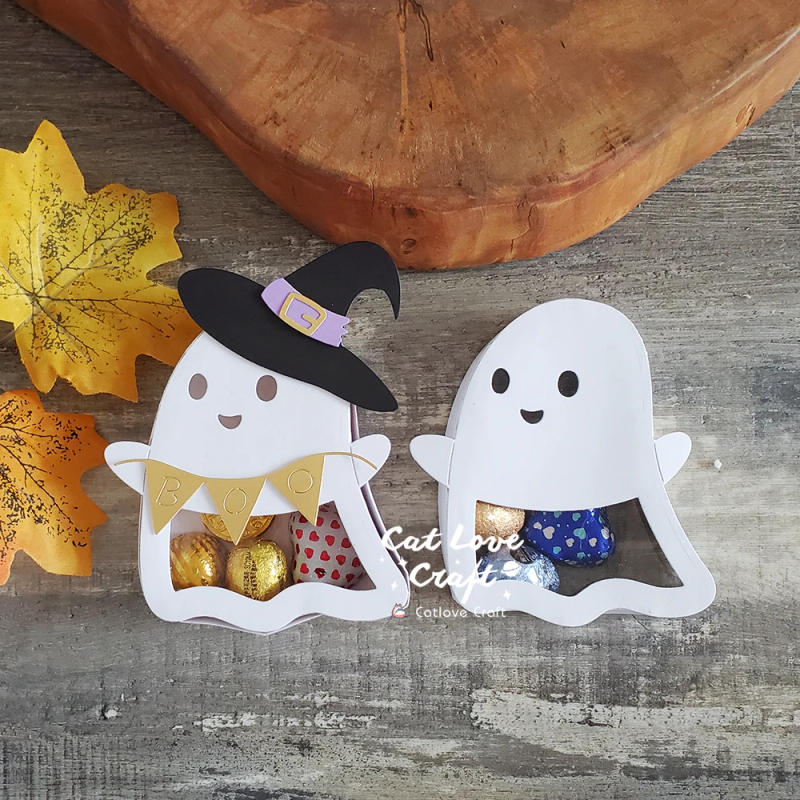 Description Picture 3 of itemCatlove Halloween Candy Box Ghost Metal Cutting Dies Scrapbooking Mold Stencil Die Cuts Card Making DIY Craft Embossing New Dies