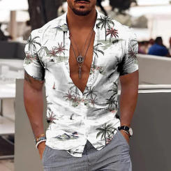 Hawaiian Shirt 3d Print Shirts Men Hawaii Shirts Casual Holiday Top Summer Short Sleeve Oversized Clothing Beach Blouse