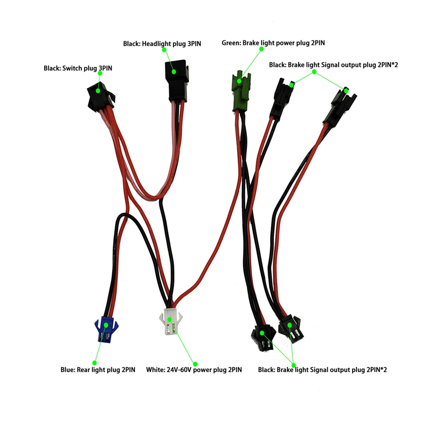 Description Picture 2 of itemElectric Bicycle Light Set Cable Connectiing Line Power Cable For E-Bike Electric Bike Light Connecting Wire Cycling Parts